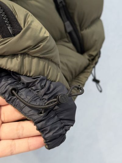 Miu Miu Drawstring Quilted Vest in Khaki