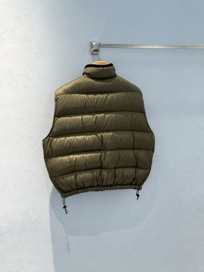 Miu Miu Drawstring Quilted Vest in Khaki