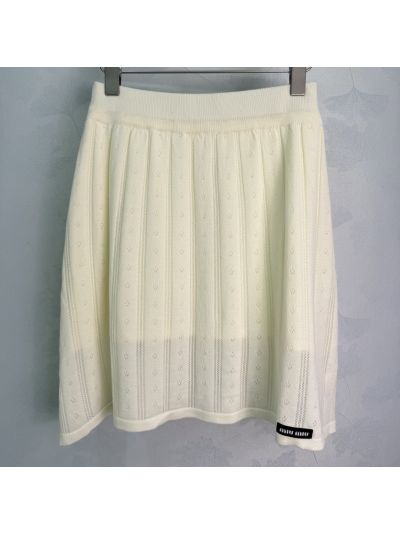 Miu Miu Embroidered Button-Front Set in White