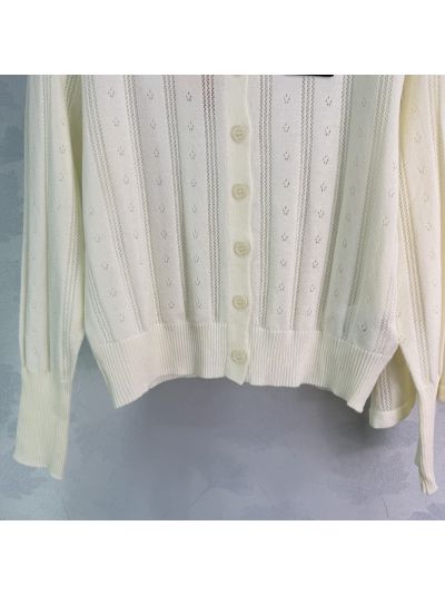 Miu Miu Embroidered Button-Front Set in White