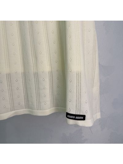 Miu Miu Embroidered Button-Front Set in White