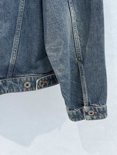 Miu Miu Embroidered Denim Jacket in Blue