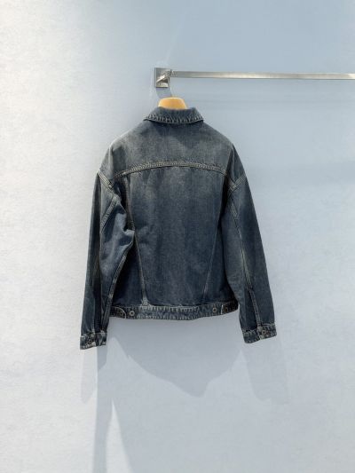 Miu Miu Embroidered Denim Jacket in Blue