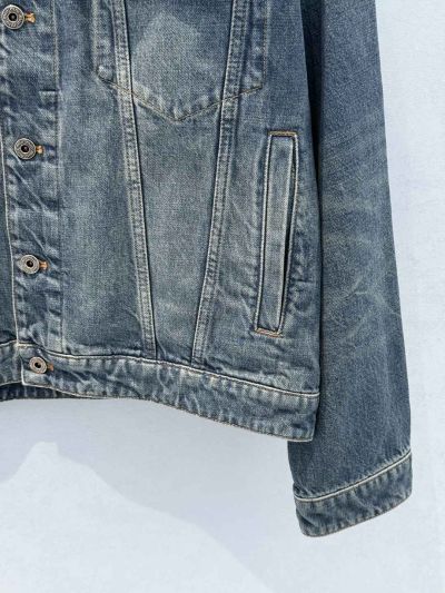 Miu Miu Embroidered Denim Jacket in Blue