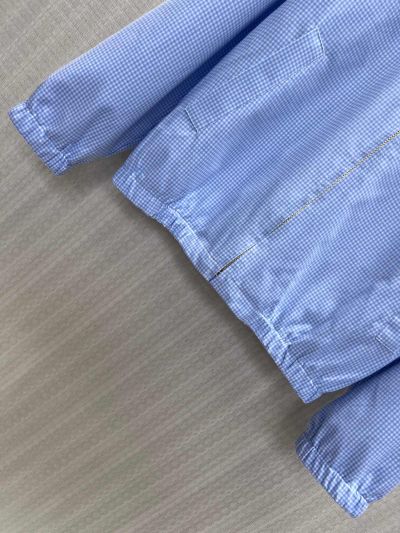 Miu Miu Embroidered Long Sleeve Coat in Light Blue