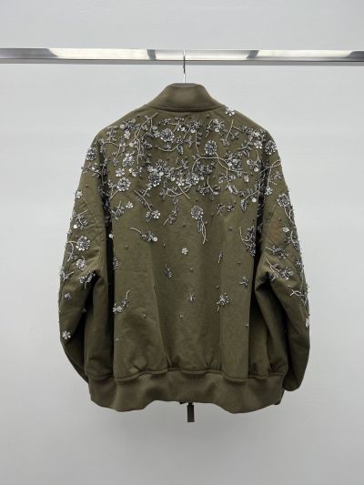 Miu Miu Embroidered Monogram Jacket in Olive