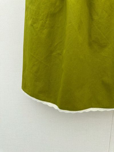 Miu Miu Embroidered Pleated Skirt in Green