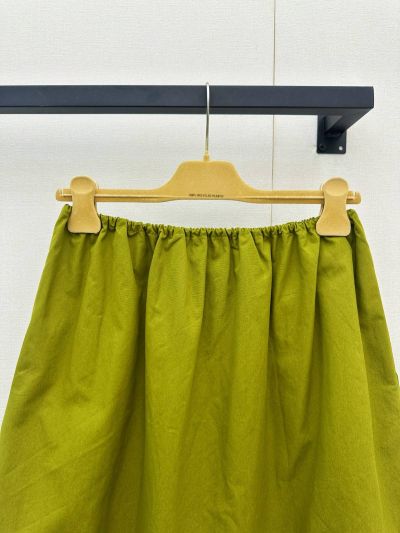 Miu Miu Embroidered Pleated Skirt in Green