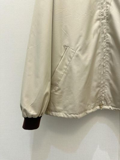 Miu Miu Hooded Leather Coat in Beige