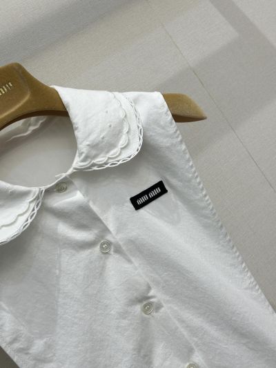 Miu Miu Lace Sweetheart Neck Dress in White
