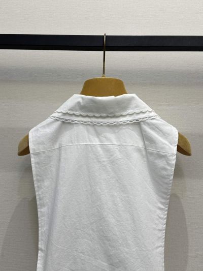 Miu Miu Lace Sweetheart Neck Dress in White