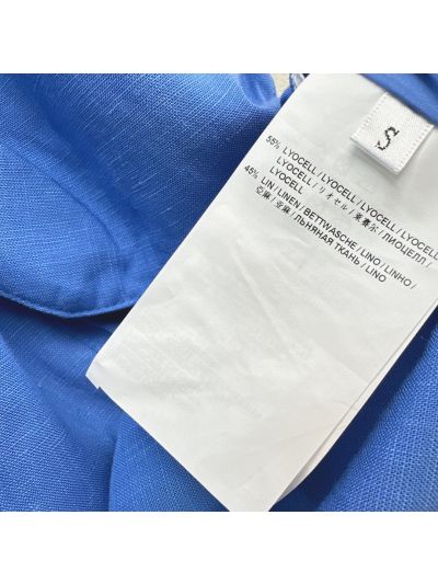 Miu Miu Linen Short Sleeve Dress in Blue