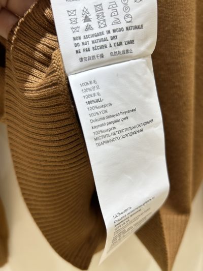 Miu Miu Long Sleeve Button-Front Cardigan in Brown and Blue