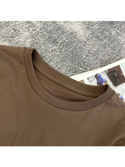 Miu Miu Long Sleeve Crew Neck T-Shirt in Brown