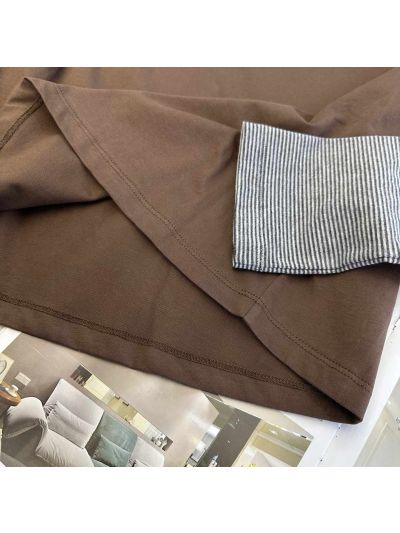 Miu Miu Long Sleeve Crew Neck T-Shirt in Brown