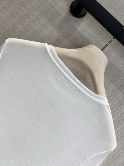 Miu Miu Long Sleeve Crew Neck T-Shirt in White