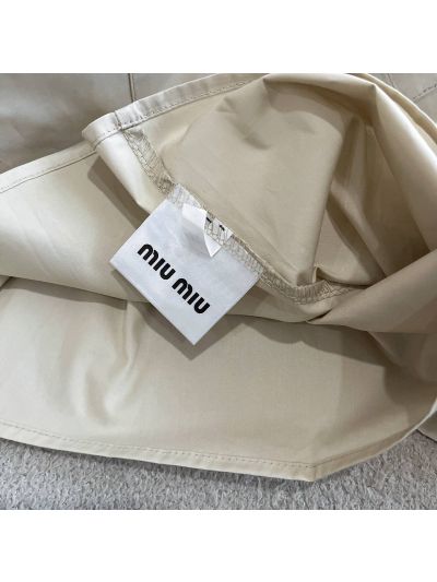 Miu Miu Midi Embroidered Skirt in Beige