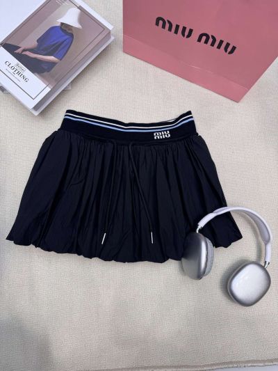 Miu Miu Pleated Skirt in Black