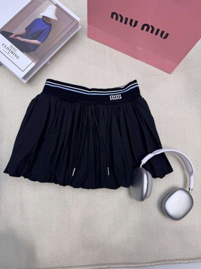 Miu Miu Pleated Skirt in Black