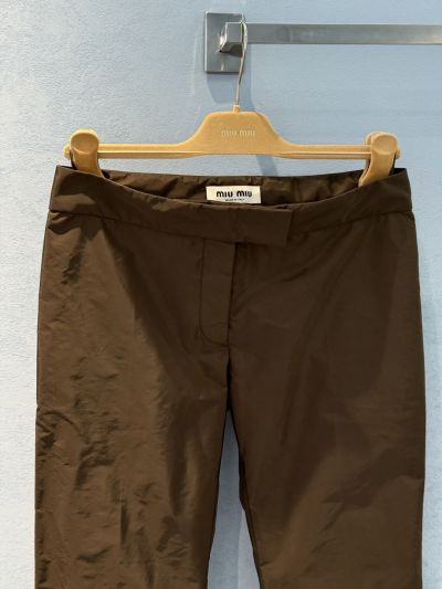 Miu Miu Quilted Cargo Pants in Brown