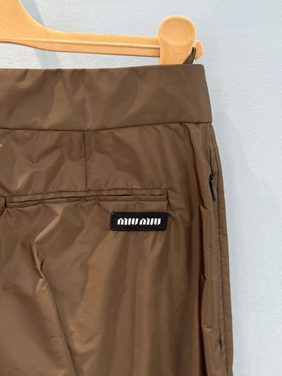 Miu Miu Quilted Cargo Pants in Brown