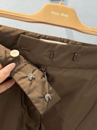 Miu Miu Quilted Cargo Pants in Brown