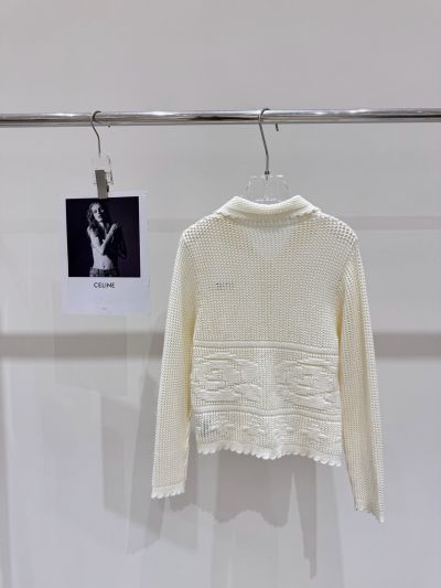 Miu Miu Short Sleeve Openwork Cardigan in White