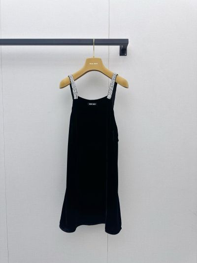 Miu Miu Silk Sleeveless Dress in Black