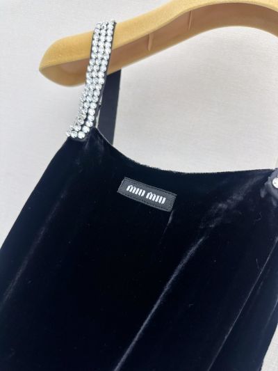 Miu Miu Silk Sleeveless Dress in Black