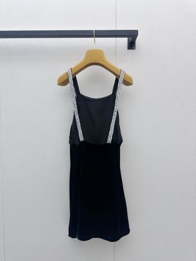 Miu Miu Silk Sleeveless Dress in Black