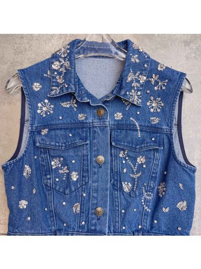 Miu Miu Sleeveless Denim Dress in Blue