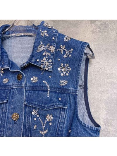 Miu Miu Sleeveless Denim Dress in Blue