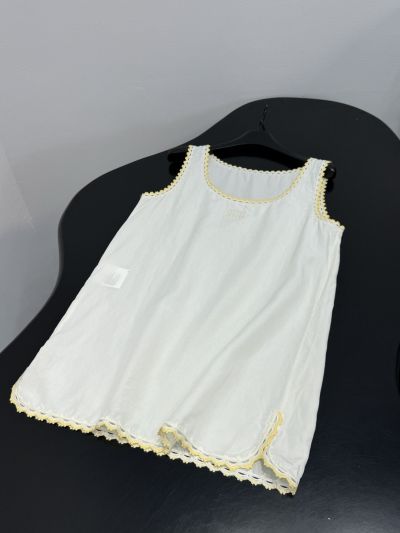 Miu Miu Sleeveless Embroidered Dress in White