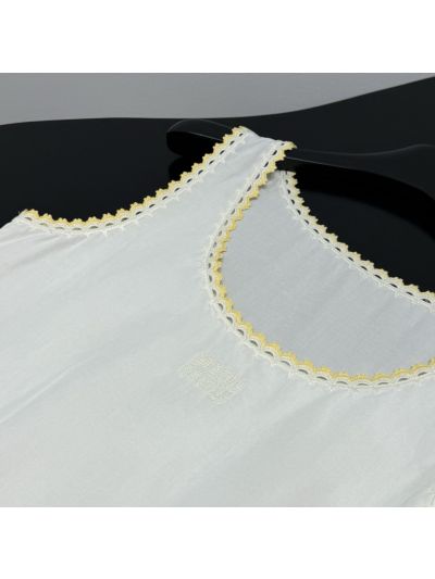 Miu Miu Sleeveless Embroidered Dress in White