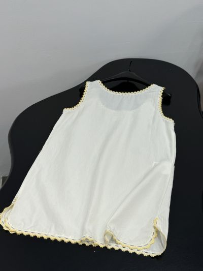 Miu Miu Sleeveless Embroidered Dress in White