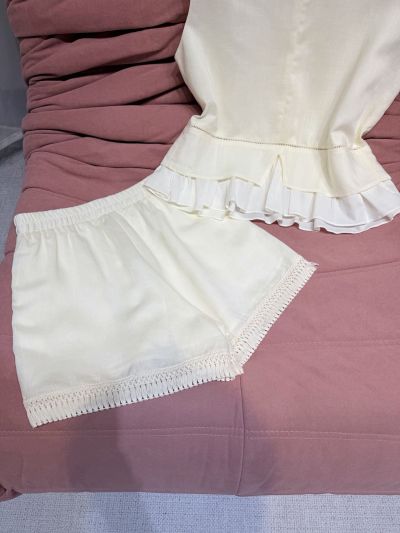 Miu Miu Sleeveless Openwork Set in White