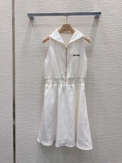 Miu Miu Sleeveless Stand Collar Dress