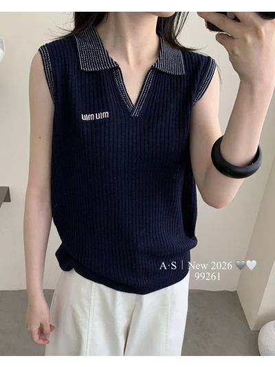 Miu Miu Sleeveless V-Neck Top
