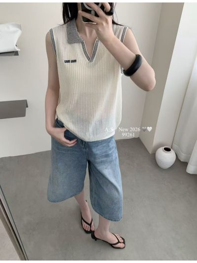 Miu Miu Sleeveless V-Neck Top