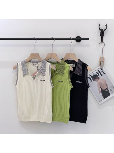 Miu Miu Sleeveless V-Neck Top
