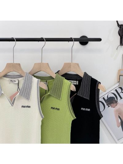 Miu Miu Sleeveless V-Neck Top