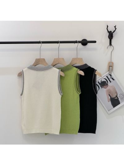 Miu Miu Sleeveless V-Neck Top