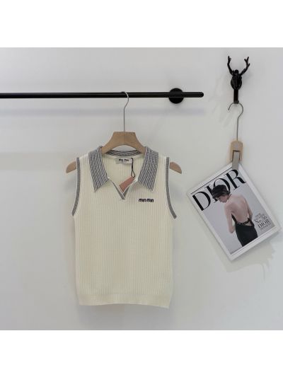 Miu Miu Sleeveless V-Neck Top