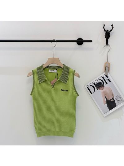 Miu Miu Sleeveless V-Neck Top