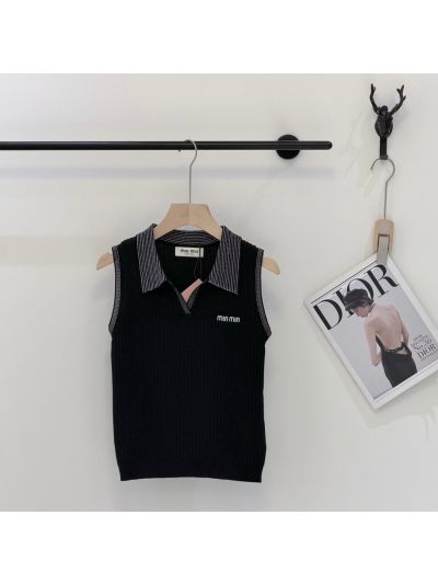 Miu Miu Sleeveless V-Neck Top
