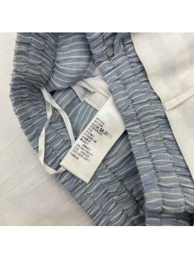 Miu Miu Striped Linen Pants in White