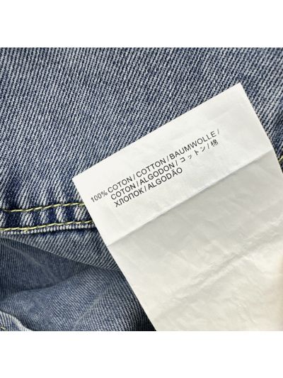 Miu Miu Turn-Down Collar Denim Shirt in Light Blue