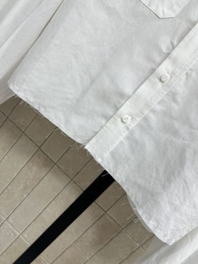 Miu Miu Turn-Down Collar Long Sleeve Set in White