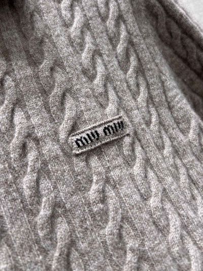 Miu Miu Turn-Down Collar Long Sleeve Shirt in Grey