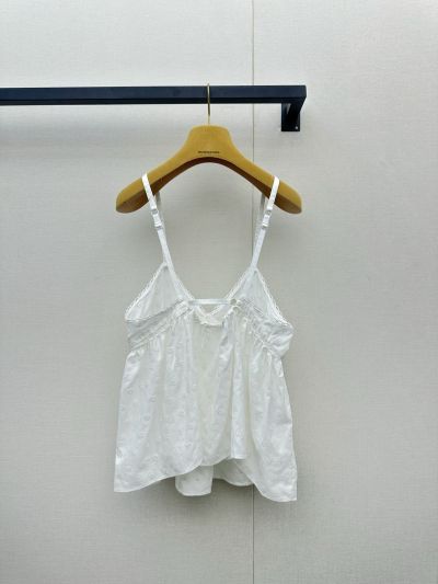 Miu Miu V-Neck Embroidered Dress in White